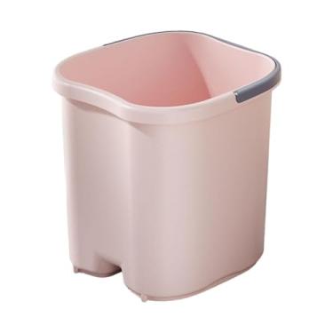 Imagem de KiBcsLic Banheira para pés Feet SPA Adultos resistente com alça e pontos de massagem Balde para relaxamento dos pés Banheira de imersão, Rosa