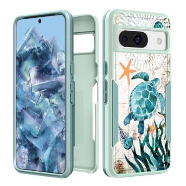 Imagem de Plakill Capa feminina para Google Pixel 8A - Capa feminina fofa Kawaii feminina estética design exclusivo tartarugas proteção resistente à prova de choque grau militar adolescentes para celular Google