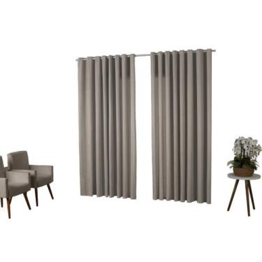 Imagem de Cortina Oxford 3,00X2,50 Sala Quarto Porta Avelã - Sofisticada Moda Ca