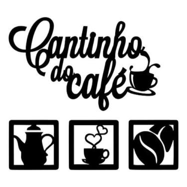Imagem de Kit Placas 4 Placas Decorativas MDF Cantinho do Café - Famunka Laser
