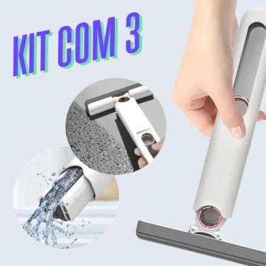 Imagem de Mini esfregão mop absorvente limpeza com refil mini rodo de pia janela