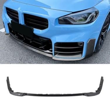 Imagem de Spoiler do para-choque dianteiro do carro peça de modificação do difusor de lábios compatível com M2 G87 2023+ estilo MP acessórios de capa protetora de para-choque (aparência de carbono)