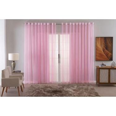 Imagem de Cortina de Voil Lisa Sem Forro Cores Diversas Para Sala Quarto Decorat