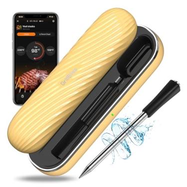 Imagem de GrillBliss Termômetro De Carne Sem Fio - Termômetro De Carne Digital Bluetooth Para Grelhar E Defumar Com Sondas De Sensor Duplo Ip67 - Alerta De Aplicativo Inteligente Para Churrasco, Defumador, Fo