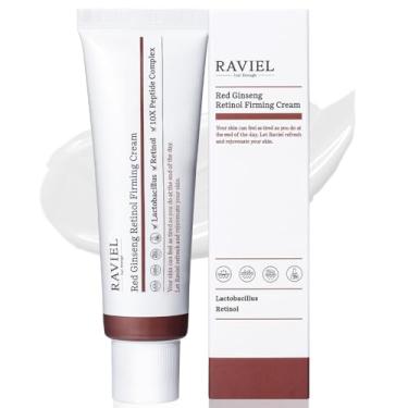 Imagem de RAVIEL Creme de retinol de ginseng vermelho (0,002%) | Hidratante antirrugas com complexo de peptídeos 10X | Aumenta a elasticidade, fortalece a barreira da pele, reduz a irritação, melhora a