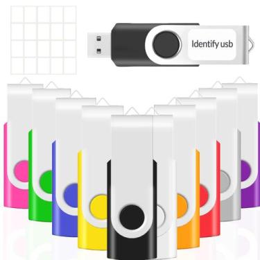 Imagem de Unidade flash USB JBOS 128 MB USB 2.0, pacote com 20 cores misturadas