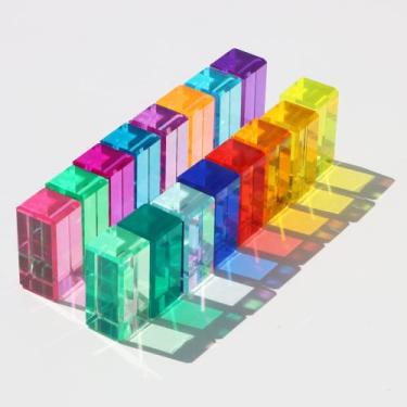 Imagem de Blocos de tiras de acrílico Toy KOAICS Rainbow Crystal 16 cores