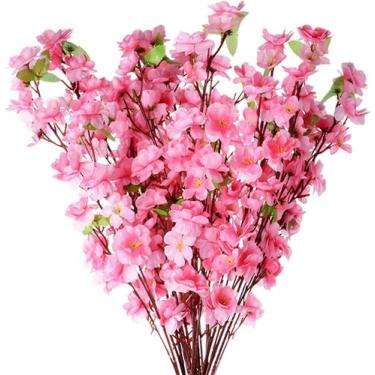 Imagem de Kit 4 Galhos Flores Cerejeira Pessegueiro Rosa 1,20 Metro - La Caza St