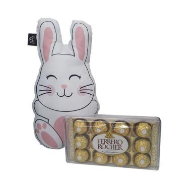 Imagem de Kit de Presente Páscoa Chocolate Ferrero Rocher e Almofada Coelho, Kit