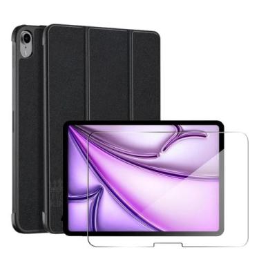 Imagem de Capa couro + pelicula de vidro para iPad Air 11 M2 2024 - Genérica