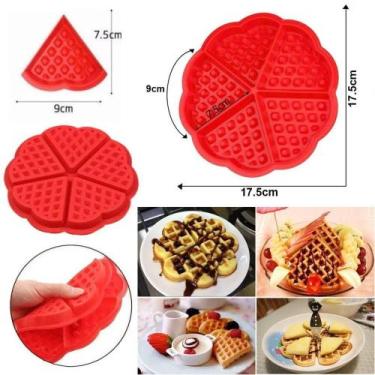 Imagem de Forma Silicone Para Waffles Coração 5 Cavidades 17,5 Cm - Limix