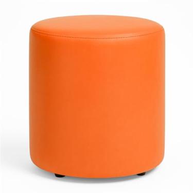 Imagem de Puff Banqueta Redondo Assento Decoração Sala Quarto Cozinha Hall Conforto (Laranja Corino)