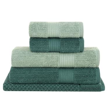 Imagem de Jogo Toalhas Banhão Buddemeyer 5p Fio Penteado Verde 0132