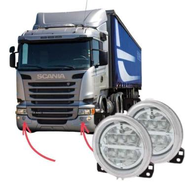 Imagem de Par Farol Auxiliar Milha Interno Led Scania Série 5 S5 Pgr - IAM