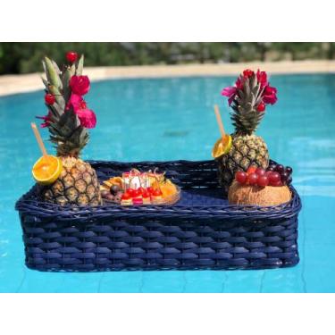 Imagem de Bandeja Artesanal de Vime  Exclusiva, Flutuante e Multiuso - Bella don