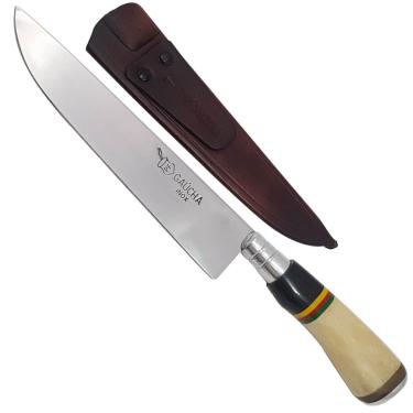 Imagem de Facas Gaúcha, 1007ORS, Faca Para Churrasco Gaúcha 7Pol Cabo Osso e Chifre Rs Artesanal 420, Cor Inox, Aço