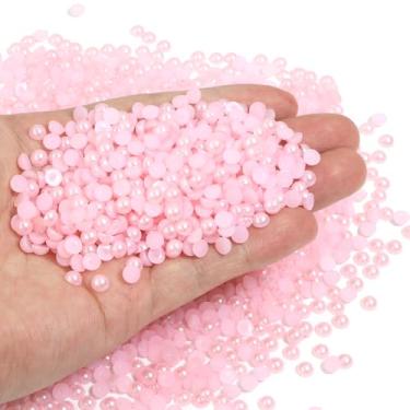 Imagem de Chuyau 3000 peças de pérolas planas rosa de 5 mm para artesanato de joias e meias pérolas redondas para fazer scrapbook faça você mesmo, sapatos, roupas, copo, unhas, decoração de arte de casamento
