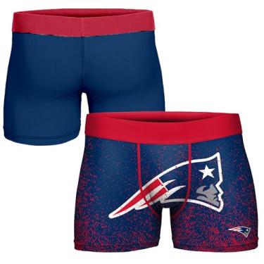 Imagem de FOCO Cueca boxer masculina NFL oficialmente licenciada pela cor do time com logotipo primário para fãs de futebol - New England Patriots - XX-Grande