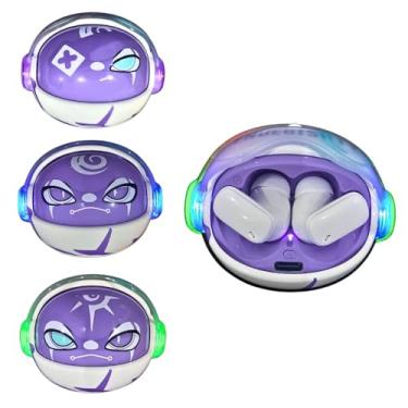 Imagem de Fone de Ouvido Auricular Bluetooth Sem Fio J-60C com Cordão LED RGB Muda Face