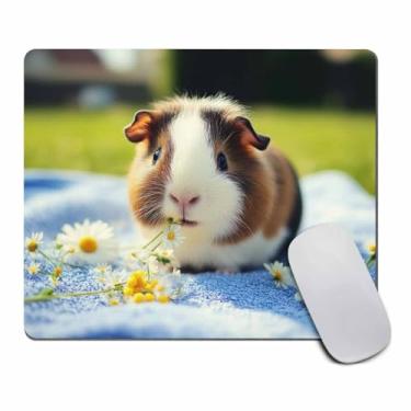 Imagem de Mouse pad divertido Guiné-porco da Amcove com personalização de mousepad e porquinho guineense fofo, borracha antiderrapante, mouse pad retangular para computadores, laptop, 240 mm x 200 mm x 3 mm