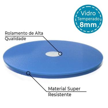 Imagem de Prato Giratório Vidro Temperado 8Mm Azul 60Cm