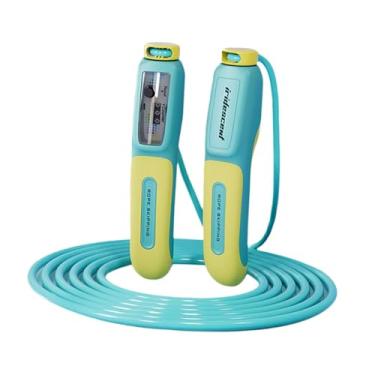 Imagem de UGPLM Corda de pular infantil com balcão, equipamento fitness leve, corda de pular para exercícios ao ar livre, academia doméstica, artigos para festas, Azul Claro