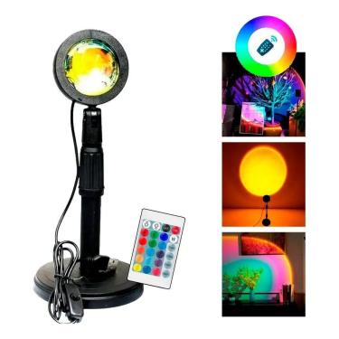 Imagem de 2X Luminária Por Do Sol Luz Noturna Projetor Led Sunset Cont