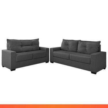 Imagem de Estofado Sofá Turquia Suede 3 e 2 Lugares - Galego Home, Cx, Não, Cinz