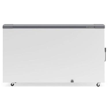 Imagem de Freezer Plano Vidro Reto Deslizante com LED GHD400L Cinza Gelopar 110V