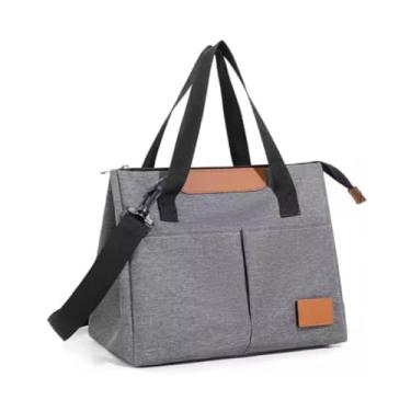 Imagem de Bolsa Térmica Lancheira Para Marmita Trabalho Academia Escola e Passeios Lancheira Escolar Com Alça De Ombro, PREMIUM (Cinza)
