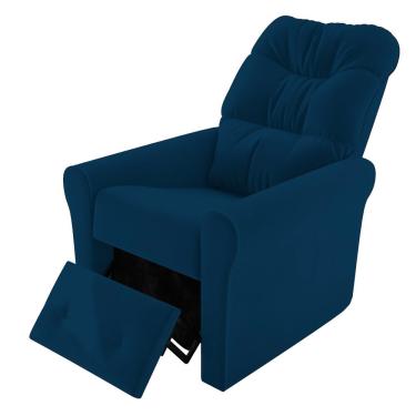 Imagem de Poltrona Reclinável Clio em Veludo com 3 Posições Matrix - Azul