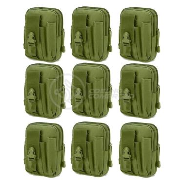Imagem de Kit 9 Bolsas Verde Militar Kits De Sobrevivência E Atividades De Camping verde