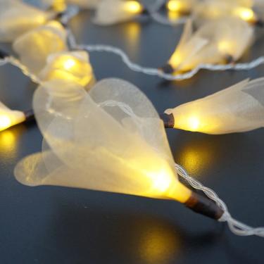 Imagem de Fio De Luz Luz de Fada Cordão de Led Flor Organza Dourada Bivolt