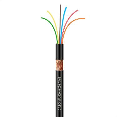 Imagem de Cabo Manga 6x26 AWG - com Blindagem Preto - 50 Metros