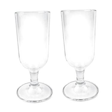 Imagem de Bothyi Taças de vinho de acrílico com haste, copos de água de 350 ml, copo de água para chá de panela, aniversário, casamento, dia dos namorados