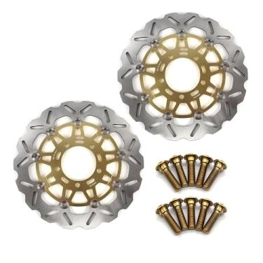 Imagem de Discos de freio dianteiro Arashi Rotores com parafusos de montagem para Kawasaki Ninja ZX6R 05-16, ER6F ER6N 06-15, Versy.s 650 07-14, VN650 Vulcan 650 S 16-19, Z750 07-12, Z750R 11-12 Dourado