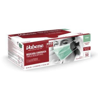 Imagem de Mascara descartavel vabene com 50 verde