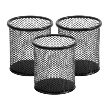 Imagem de Porta Canetas e Lápis, Organizador de Mesa de Metal Aramado para Escritório(03 Redondos)