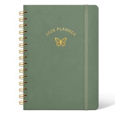 Imagem de Agenda 2026 de capa dura diário, semanal e mensal, janeiro de 2026 a dezembro de 2026, agenda 2026, agenda 2026, guias mensais, 15 x 21,6 cm, verde