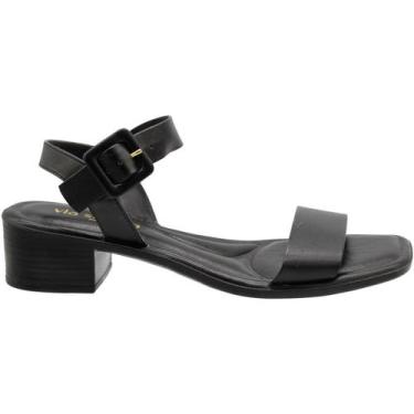 Imagem de Sandália Salto Baixo Via Scarpa Confort Fivela Feminina, 37, Preto