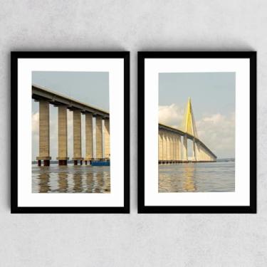 Imagem de Kit 2 Quadros Decoração Manaus Amazonas Lembrança Moldura Foto
