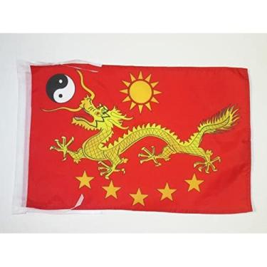 Imagem de Cabos de bandeira nova da China imperial 45.7 cm x 12'' - bandeiras imperiais chinesas pequenas 30 x 45 cm - Banner 45.7x30.5 cm - AZ FLAG