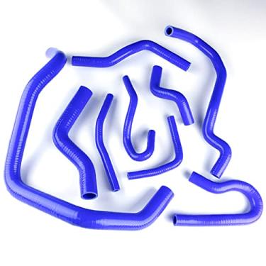 Imagem de XAJINGSU Kit de mangueira de refrigeração de radiador de silicone compatível com Honda Civic SOHC EG EK D15 D16 1,6L 9 peças 11 cores (azul)