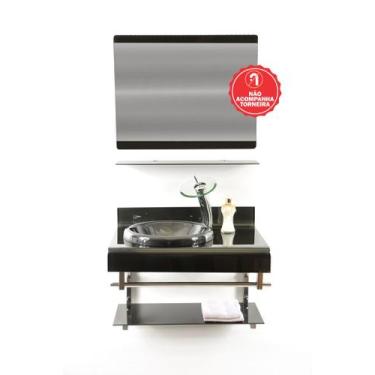 Imagem de Gabinete de Vidro 70cm para Banheiro Espanha - EKASA, Preto