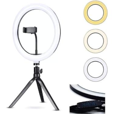 Imagem de Anel Iluminador LED Flexivel Ring Light Tripe 20cm com Suporte Celular Universal Selfie Youtuber Gravação Fotos Makes