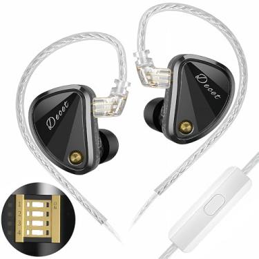 Imagem de KZ Decet Array Fones de ouvido dinâmicos com driver de 10 unidades – fones de ouvido intra-auriculares com cabos substituíveis, experiência de som imersiva (MIC, afinação preta)
