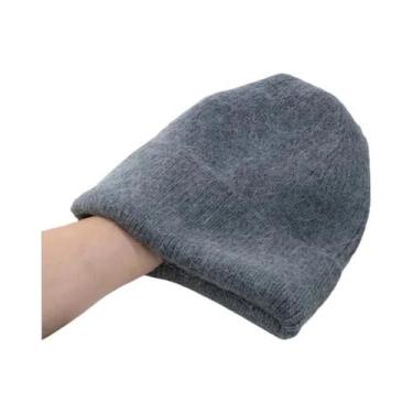 Imagem de Chapéu Feminino de Malha com Pele de Coelho - Quentinho para o Inverno