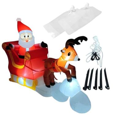 Imagem de UGPLM Papai Noel Inflável Iluminado para Decoração de Natal, Ideal para Janelas E Jardins.