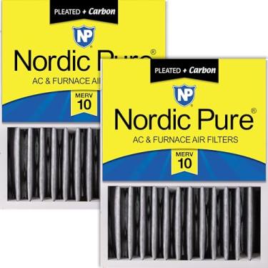 Imagem de Nordic Pure 16 x 20 x 5 (tamanho real: 15 7/8 x 19 5/8 x 4 3/8) Filtros de ar de substituição Honeywell Merv 10 Plus Carbono, pacote com 2