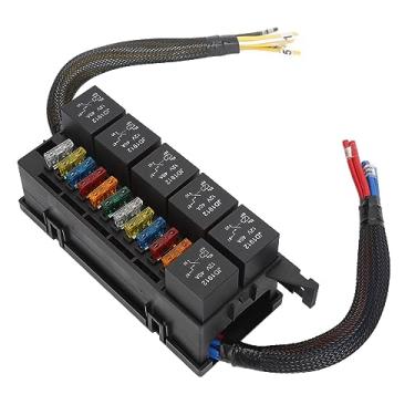 Imagem de Caixa de Fusível de 12V à Prova D'água, Caixa de Retransmissão Com Suporte z, 6 Revezamento 11 Fusíveis Atc Atc para Barco Iate de Carro